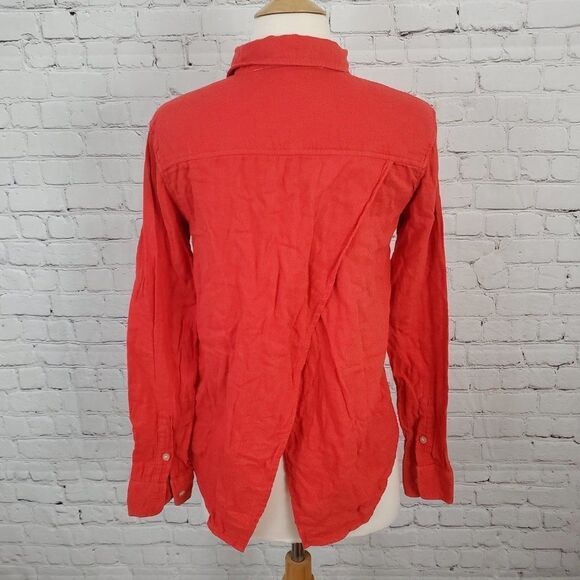 MOTHER the breezy foxy button down split back top XS Red - Picture 4 of 9